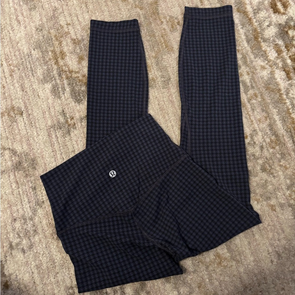 Lululemon Align High Rise Pant Legging 23” Micro Houndstooth Blue Multi Size 2
